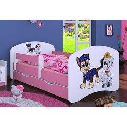 Кровать Happy Babies Happy Two Dogs L08 с ящиком 90x190 (White/Pink) Thumb