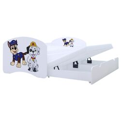 Pat Happy Babies Happy Two Dogs cu pat retractabil 90x180 (White) Thumb