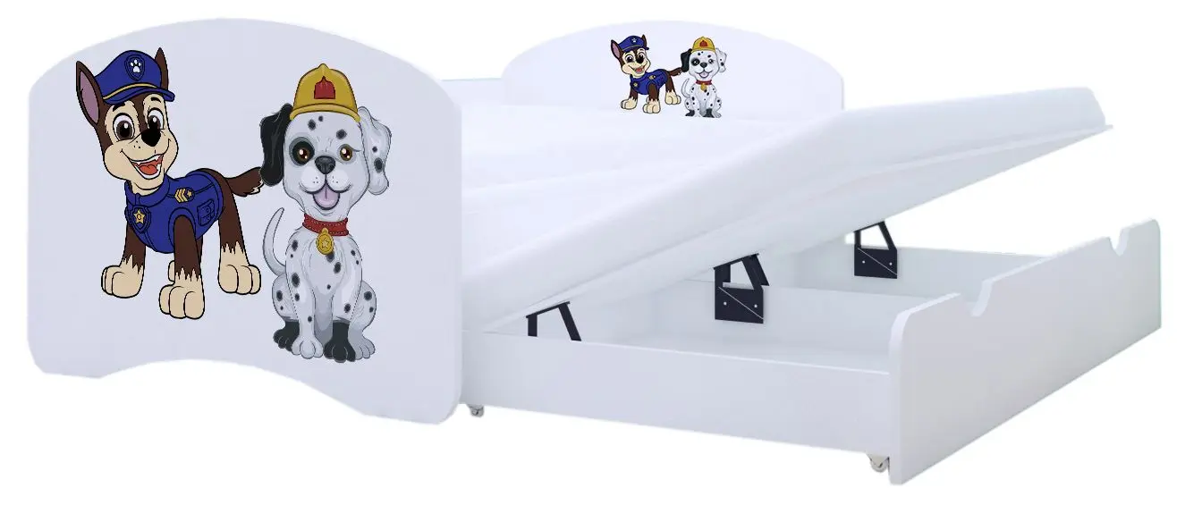 Pat Happy Babies Happy Two Dogs cu pat retractabil 90x180 (White)