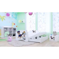 Pat Happy Babies Happy Two Dogs cu pat retractabil 90x180 (White)