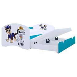 Pat Happy Babies Happy Two Dogs cu pat retractabil 90x180 (White/Blue) Thumb