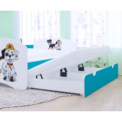 Pat Happy Babies Happy Two Dogs cu pat retractabil 90x180 (White/Blue) Thumb