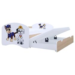 Pat Happy Babies Happy Two Dogs cu pat retractabil 90x180 (White/Light Pear) Thumb