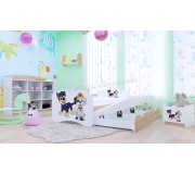 Pat Happy Babies Happy Two Dogs cu pat retractabil 90x180 (White/Light Pear)