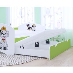 Pat Happy Babies Happy Two Dogs cu pat retractabil 90x180 (White/Pastel Green) Thumb