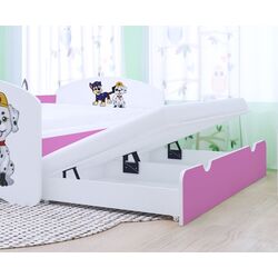 Pat Happy Babies Happy Two Dogs cu pat retractabil 90x180 (White/Pink) Thumb