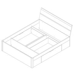 Кровать Helvetia Beta 22AE1651 с ящиками 160x200 (Sanremo Oak/White) Thumb