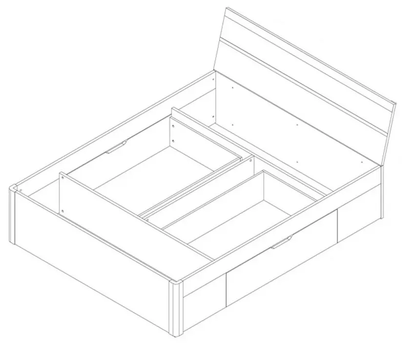 Кровать Helvetia Beta 22AE1652 с ящиками 180x200 (Sanremo Oak/White)