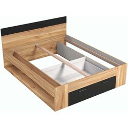 Pat Helvetia Beta 22MW1691 cu sertare 160x200 (Mauvella Oak/Black) Thumb