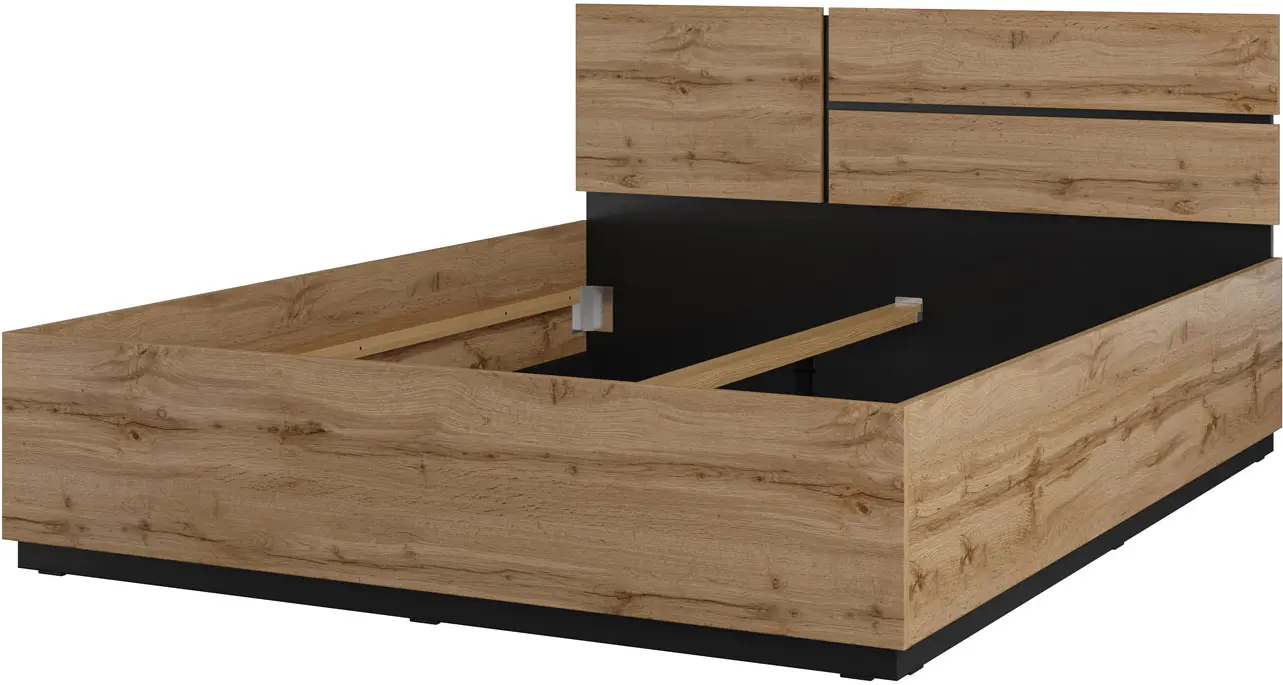 Кровать Helvetia Cross 24N6MY31 160x200 (Wotan Oak/Black)