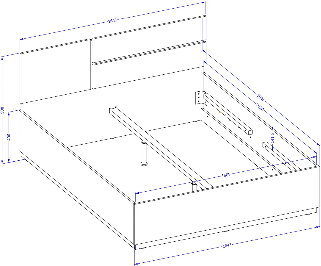 Кровать Helvetia Cross 24N6MY31 160x200 (Wotan Oak/Black)