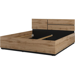 Кровать Helvetia Cross 24N6MY32 180x200 (Wotan Oak/Black) Thumb