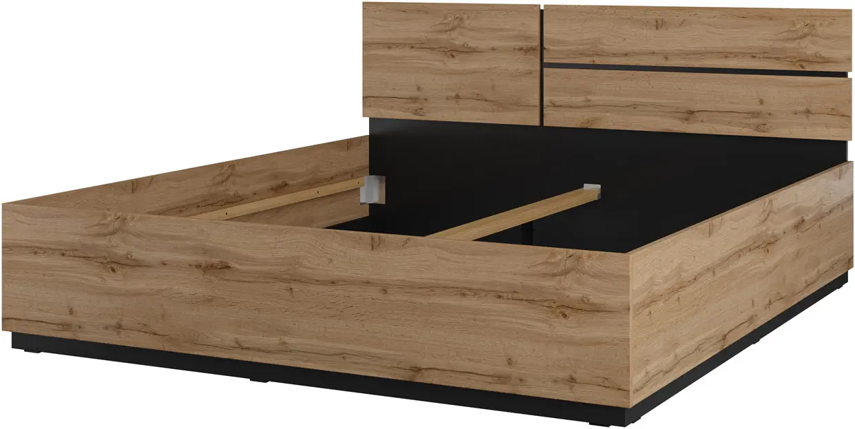 Кровать Helvetia Cross 24N6MY32 180x200 (Wotan Oak/Black)