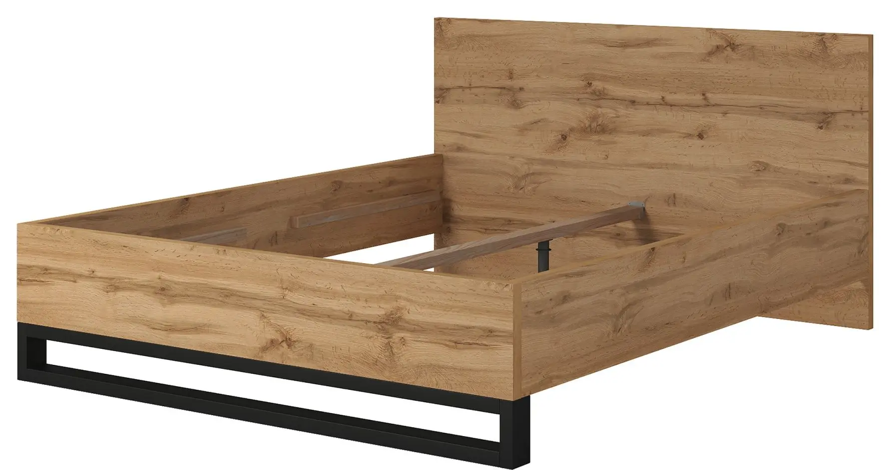 Кровать Helvetia Halles S 160x200 cm (Wotan Oak/Black)