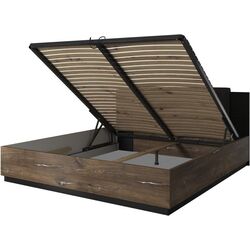 Кровать Helvetia Sigma 24FSLI50 подъемный механизм 140x200 (Flagstaff Oak Dark/Black Matt) Thumb