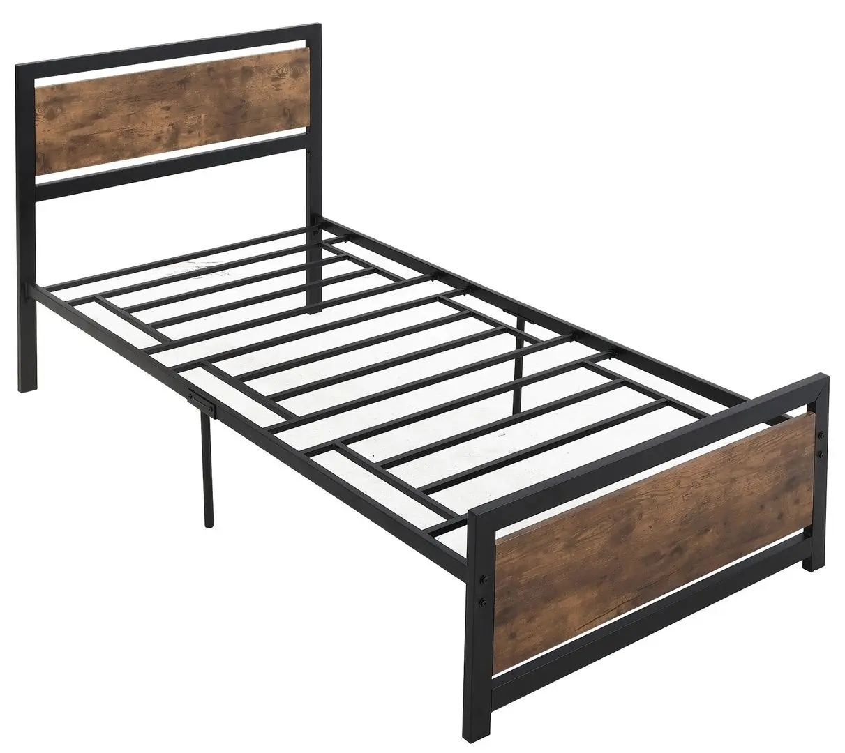 Кровать Homcom 831-418V01 90x200 cm (Rustic Brown/Black) - 5