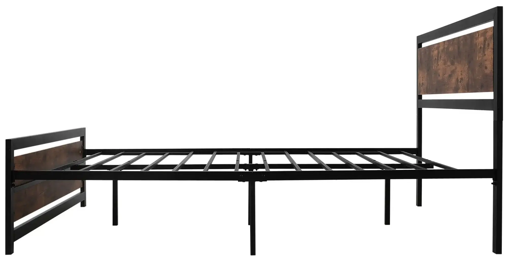 Кровать Homcom 831-420V01 160x200 cm (Rustic Brown/Black) - 6