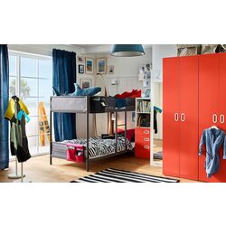 Двухъярусная кровать Ikea Tuffing 90х200 (Темно-Серый) Thumb