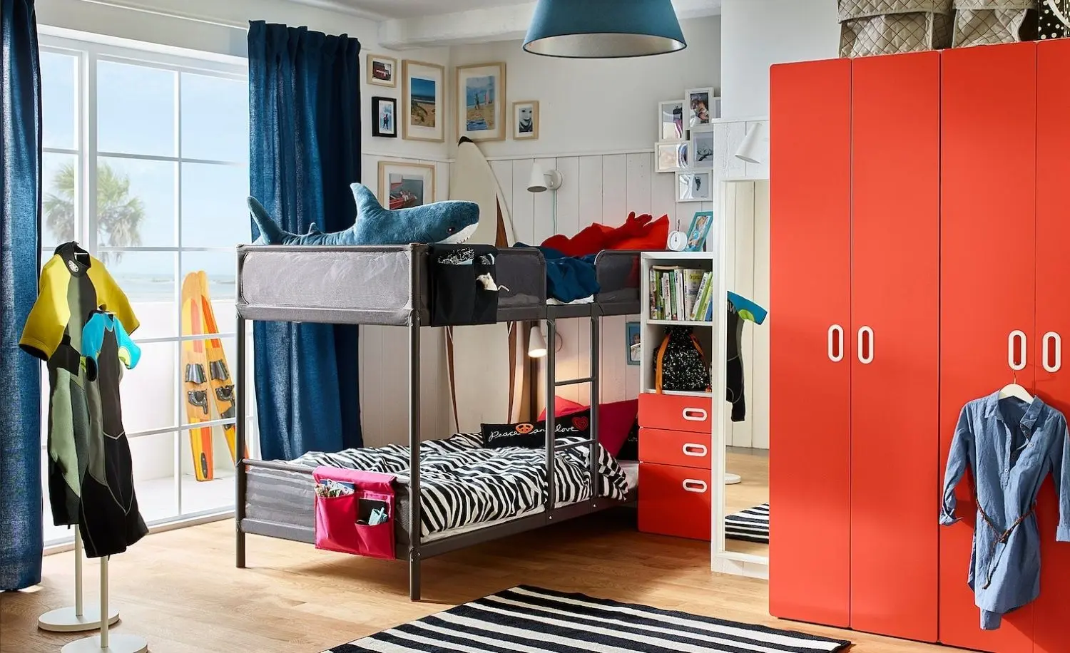 Двухъярусная кровать Ikea Tuffing 90х200 (Темно-Серый)