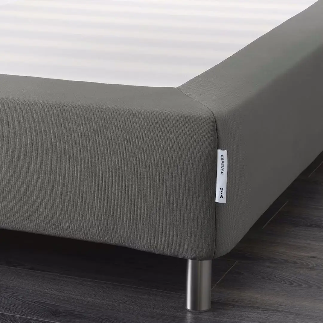 Baza dubla Ikea Espevar/Bjorli saltea arcuri cu picioare 140x200 10cm (Gri Inchis)