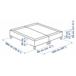 Baza dubla Ikea Espevar/Burfjord cu picioare 160x200 10cm (Alb) Thumb