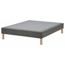 Двуспальное основание Ikea Lyngor/Burfjord с ножками 140x200 20см (Темно-Серый)