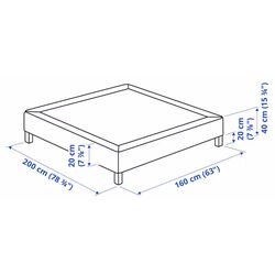 Baza Ikea Lyngor/Burfjord cu picioare 160x200 20cm (Gri Inchis) Thumb