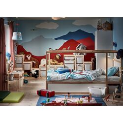 Pat reversibil Ikea Kura 90x200 (Alb/Pin) Thumb