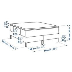 Pat continental Ikea Espevar Hokkasen/Tustna Bjorli 20cm 160x200 (Ferma/Alb) Thumb