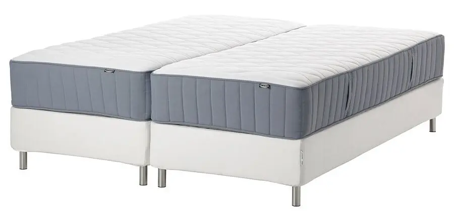 Pat continental Ikea Espevar/Vagstranda Bjorli separat 10cm 180x200 (Alb/Ferma Bleu)