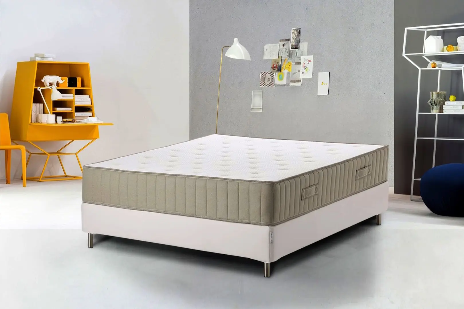 Pat continental Ikea Espevar/Vatnestrom/Bjorli extra ferma 140x200 10cm (Alb/Natural)