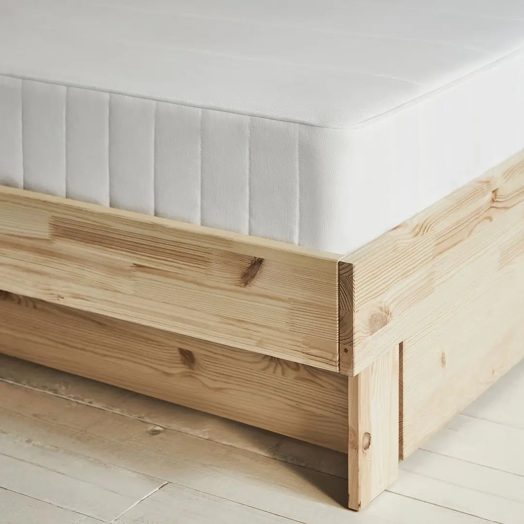 Pat continental Ikea Glamberget/Akrehamn ferma/cu depozitare 140x200 (Pin/Alb) - 4