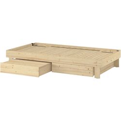 Pat continental Ikea Glamberget/Akrehamn ferma/cu depozitare 140x200 (Pin/Alb) Thumb