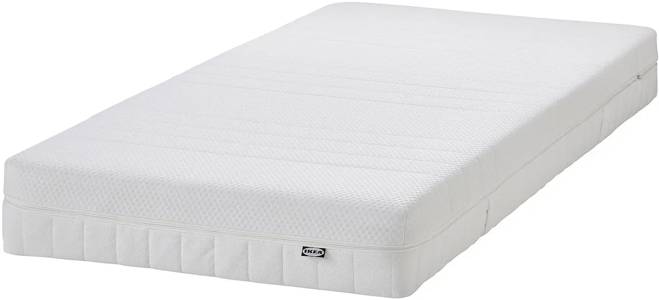 Pat continental Ikea Glamberget/Akrehamn ferma/cu depozitare 90x200 (Pin/Alb)