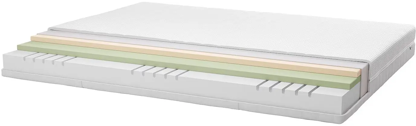 Pat continental Ikea Glamberget/Akrehamn ferma/cu depozitare 90x200 (Pin/Alb)