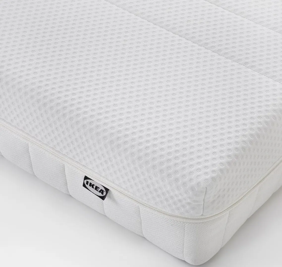 Pat continental Ikea Glamberget/Akrehamn ferma/cu depozitare 90x200 (Pin/Alb)