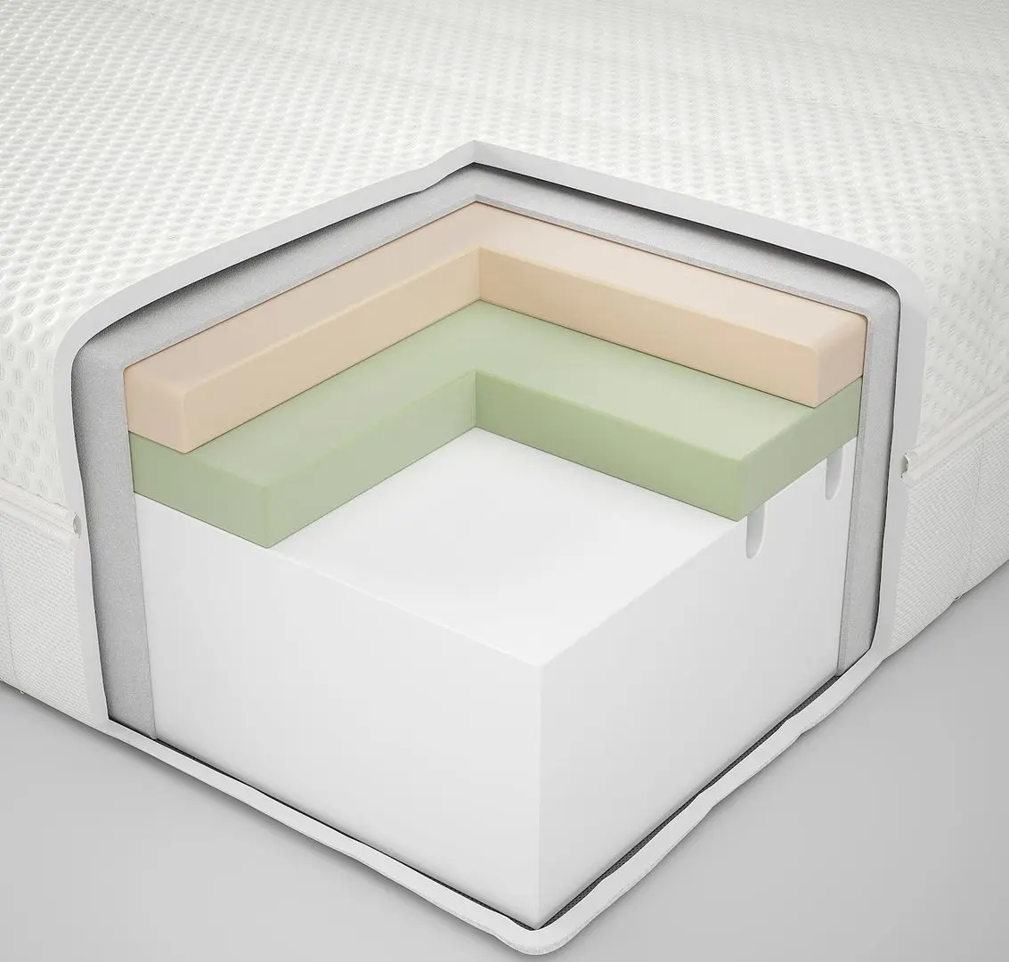 Pat continental Ikea Glamberget/Akrehamn ferma/cu depozitare 90x200 (Pin/Alb)