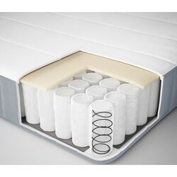 Pat continental Ikea Glamberget/Vesteroy extra ferma/cu depozitare 160x200 (Pin/Bleu) Thumb