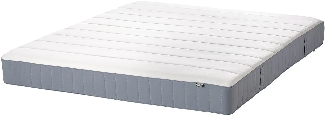 Pat continental Ikea Glamberget/Vesteroy ferma/cu depozitare 140x200 (Pin/Bleu)