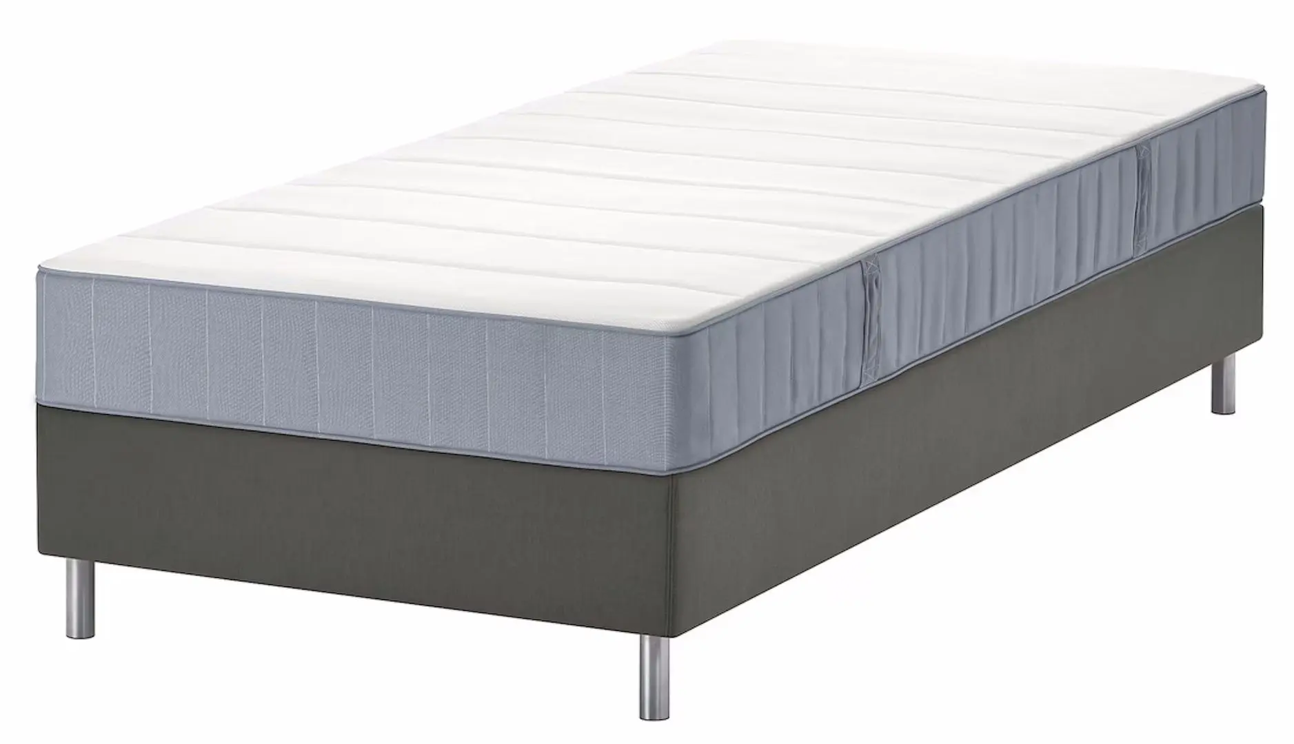 Pat continental Ikea Lyngor/Vagstranda/Bjorli extra ferma 90x200 10cm (Bleu/Gri Inchis)