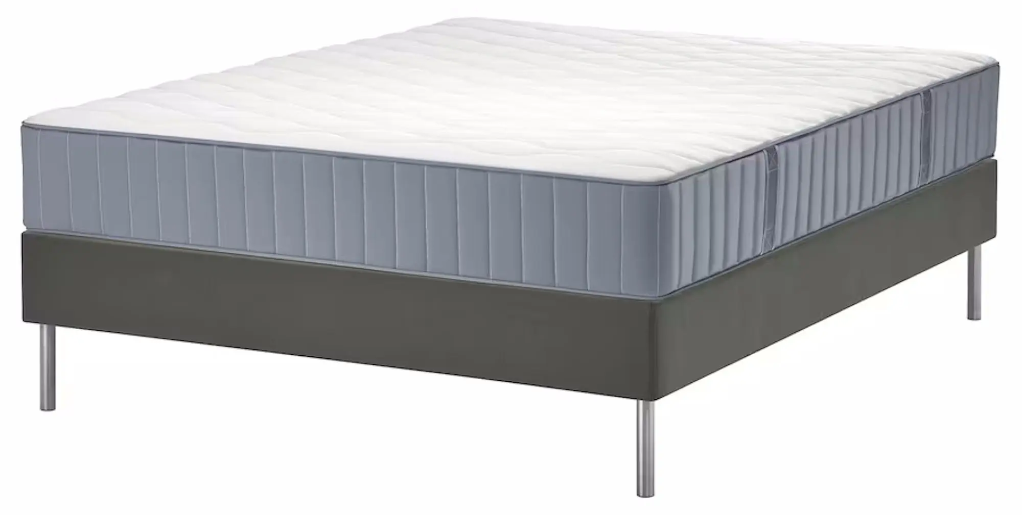 Континентальная кровать Ikea Lyngor/Vagstranda/Bjorli жесткий 180x200 20cm (Голубой/Темно-Серый) - 2