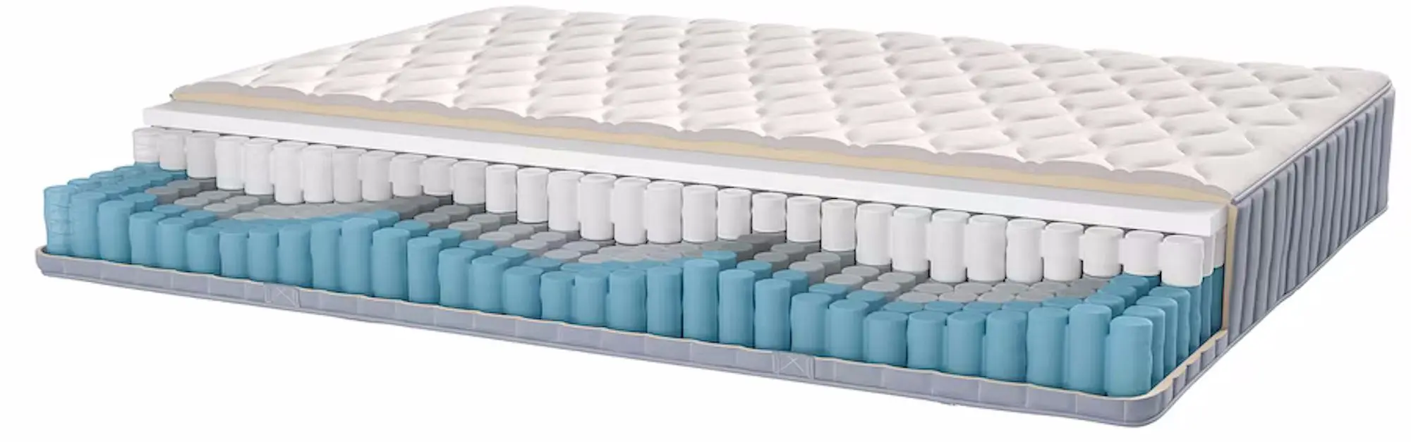 Континентальная кровать Ikea Lyngor/Vagstranda/Bjorli жесткий 180x200 20cm (Голубой/Темно-Серый) - 9