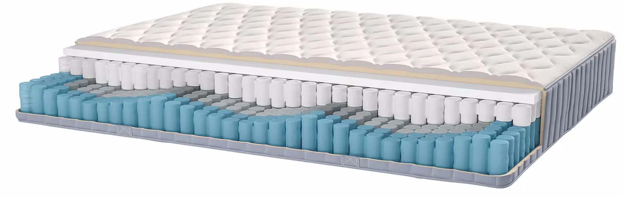 Pat continental Ikea Lyngor/Vagstranda/Bjorli ferma 90x200 20cm (Bleu/Gri Inchis)