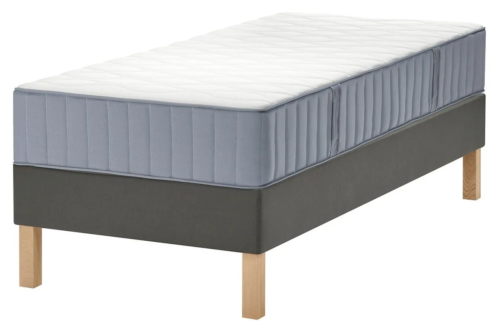 Pat continental Ikea Lyngor/Vagstranda/Burfjord extra ferma 90x200 20cm (Bleu/Gri Inchis)