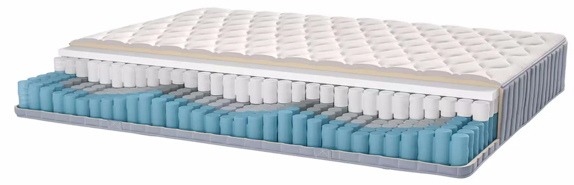 Континентальная кровать Ikea Lyngor/Vagstranda/Burfjord жесткий/экстра жесткий 160x200 10cm (Голубой/Темно-Серый)