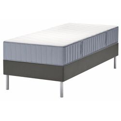 Pat continental Ikea Lyngor/Valevag/Bjorli extra ferma 90x200 20cm (Bleu/Gri Inchis) Thumb