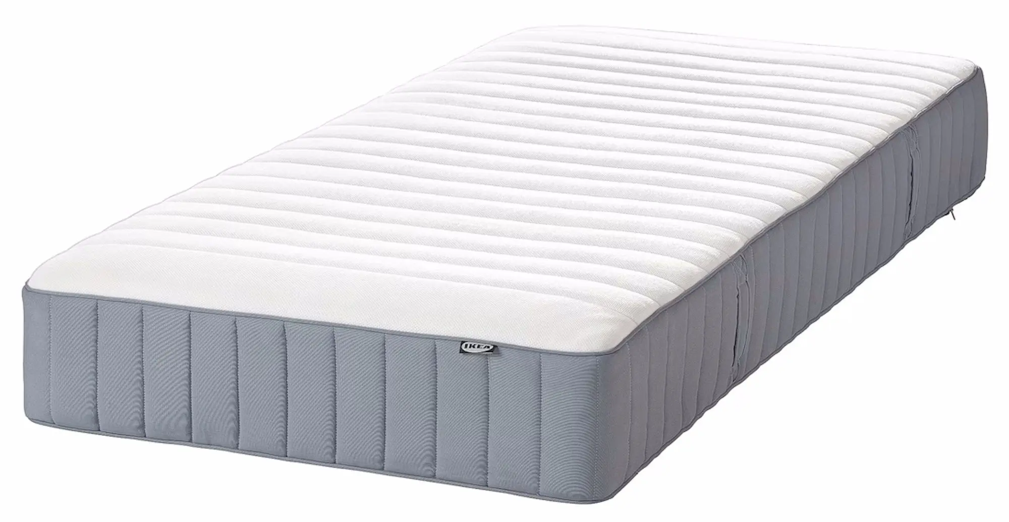 Pat continental Ikea Lyngor/Valevag/Bjorli extra ferma 90x200 20cm (Bleu/Gri Inchis)