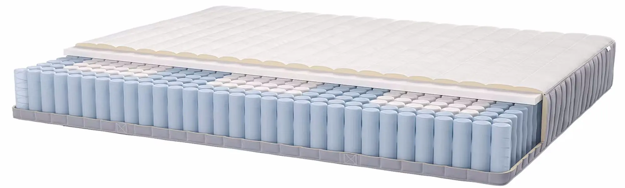 Pat continental Ikea Lyngor/Valevag/Bjorli extra ferma 90x200 20cm (Bleu/Gri Inchis)