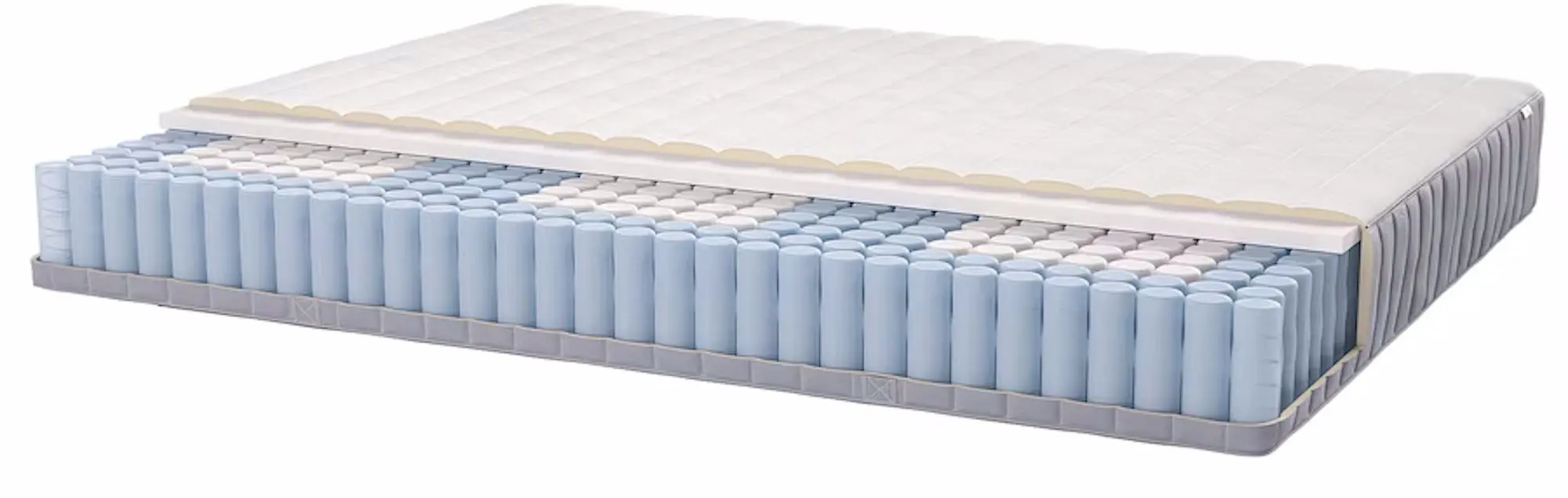 Pat continental Ikea Lyngor/Valevag/Bjorli ferma 140x200 20cm (Bleu/Gri Inchis)