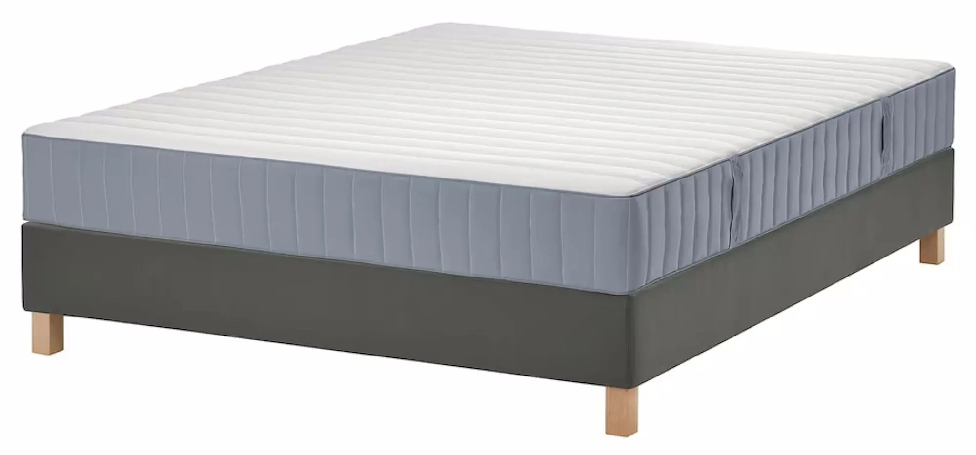 Pat continental Ikea Lyngor/Valevag/Burfjord ferma 140x200 10cm (Bleu/Gri-Inchis)